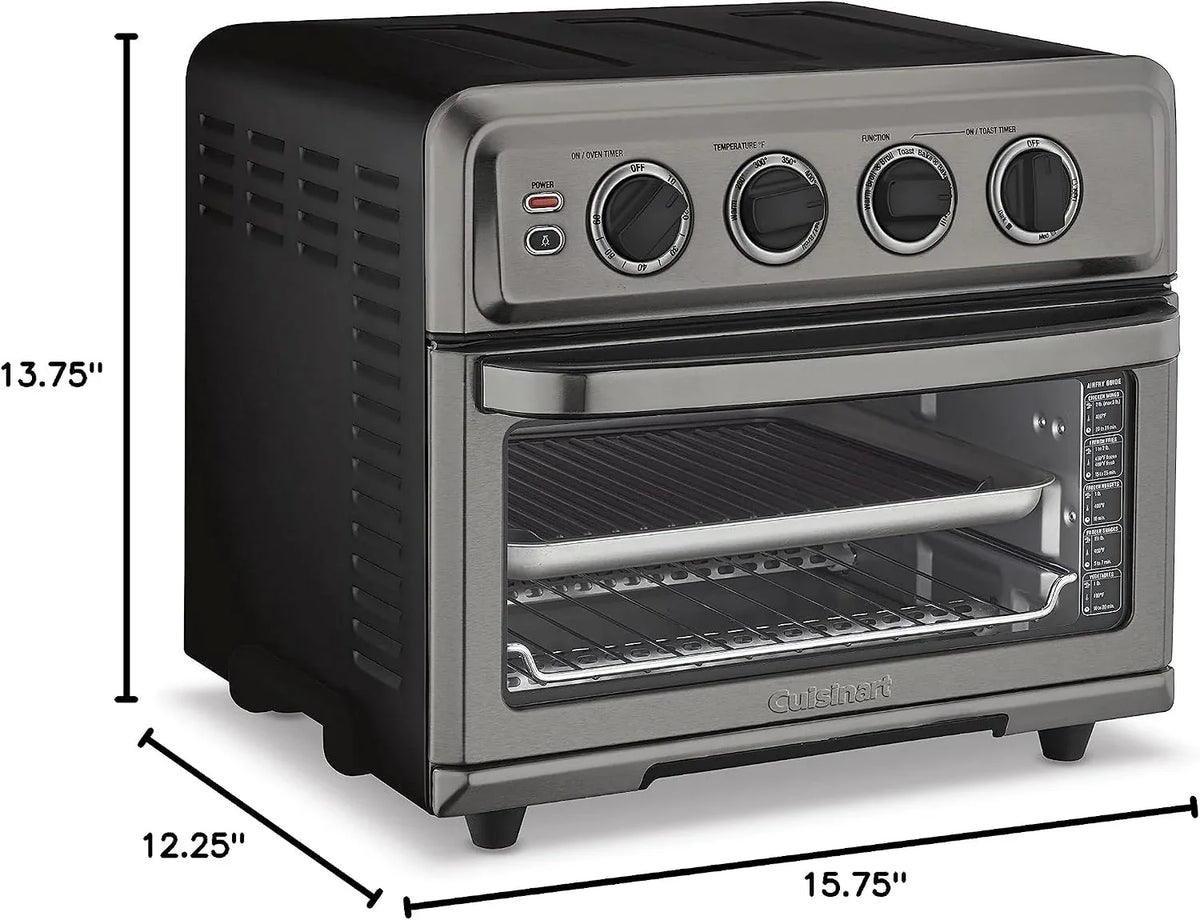Cuisinart Air Fryer Toaster Oven with Grill, 1800W 8-1 Air Fryer Oven with Bake, Convection Bake, Grill, Broil and Warm Options, Large Capacity, 60-Minute Timer, TOA-70BKS, Black SS