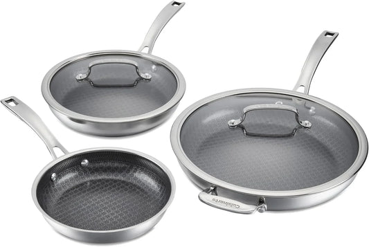 Cuisinart Skillet Set PurelySear Hybrid Stainless Steel 5 Pc