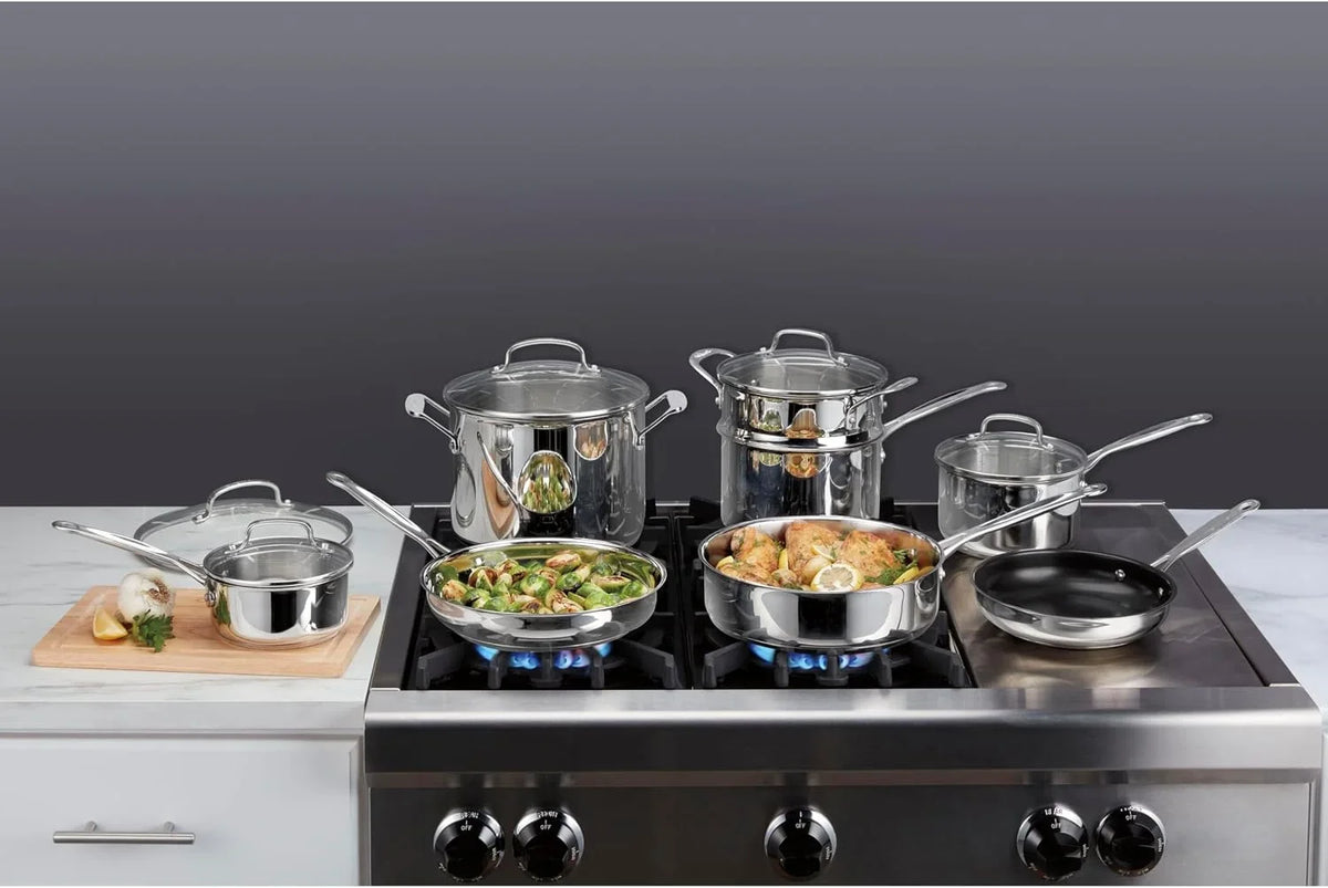 Cuisinart Chef's Classic Stainless Cookware 13-Piece Set, 77-13