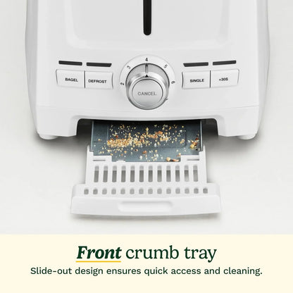 Cuisinart Core Collection 2-Slice Toaster | Extra-Long Slots for Artisan Bread, Bagel | High-Lift Quickview™ | Single Slice & Defrost Function | +30sec Toast Boost | Removable Crumb Tray, White