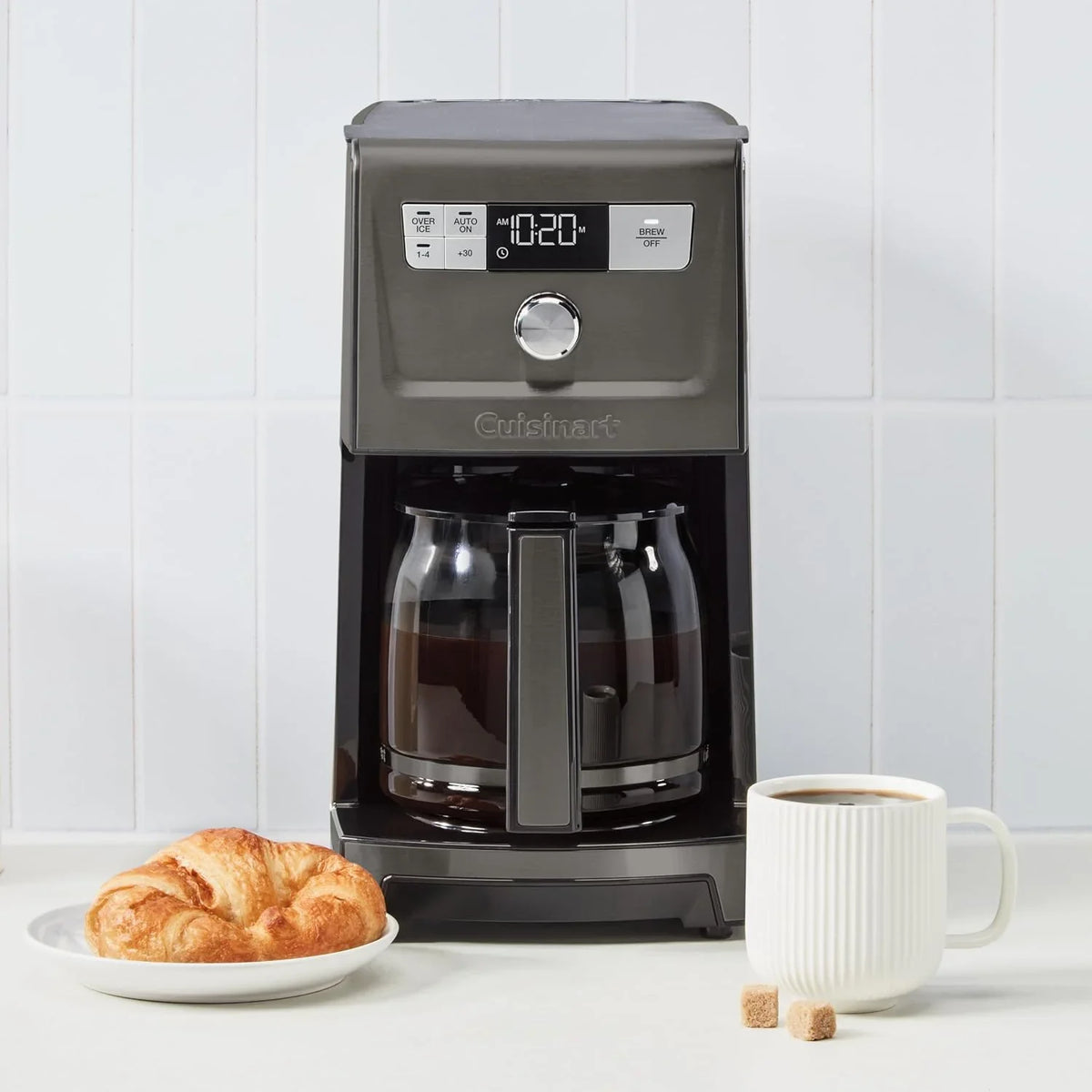Cuisinart Coffee Maker, 14-Cup PerfecTemp Programmable Coffee Machine Glass Carafe with 1-4 Cup Setting, Brew Strength Control, Brew Pause, and Over Ice Function, Black Stainless Steel, DCC-3500BKS