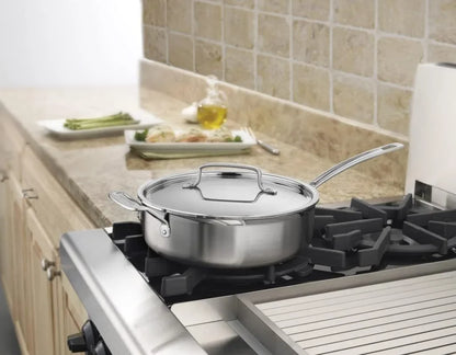 Cuisinart MCP33-24HN MultiClad Pro Stainless 3-1/2-Quart Saute with Helper and Cover Skillet, 3.5-Quart, Sauté Pan w/Helper & Cover