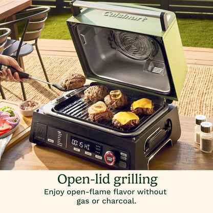 Cuisinart Outdoor Electric Grill, 8-in-1 Air Fryer/Grill/Smoker, 154 sq in