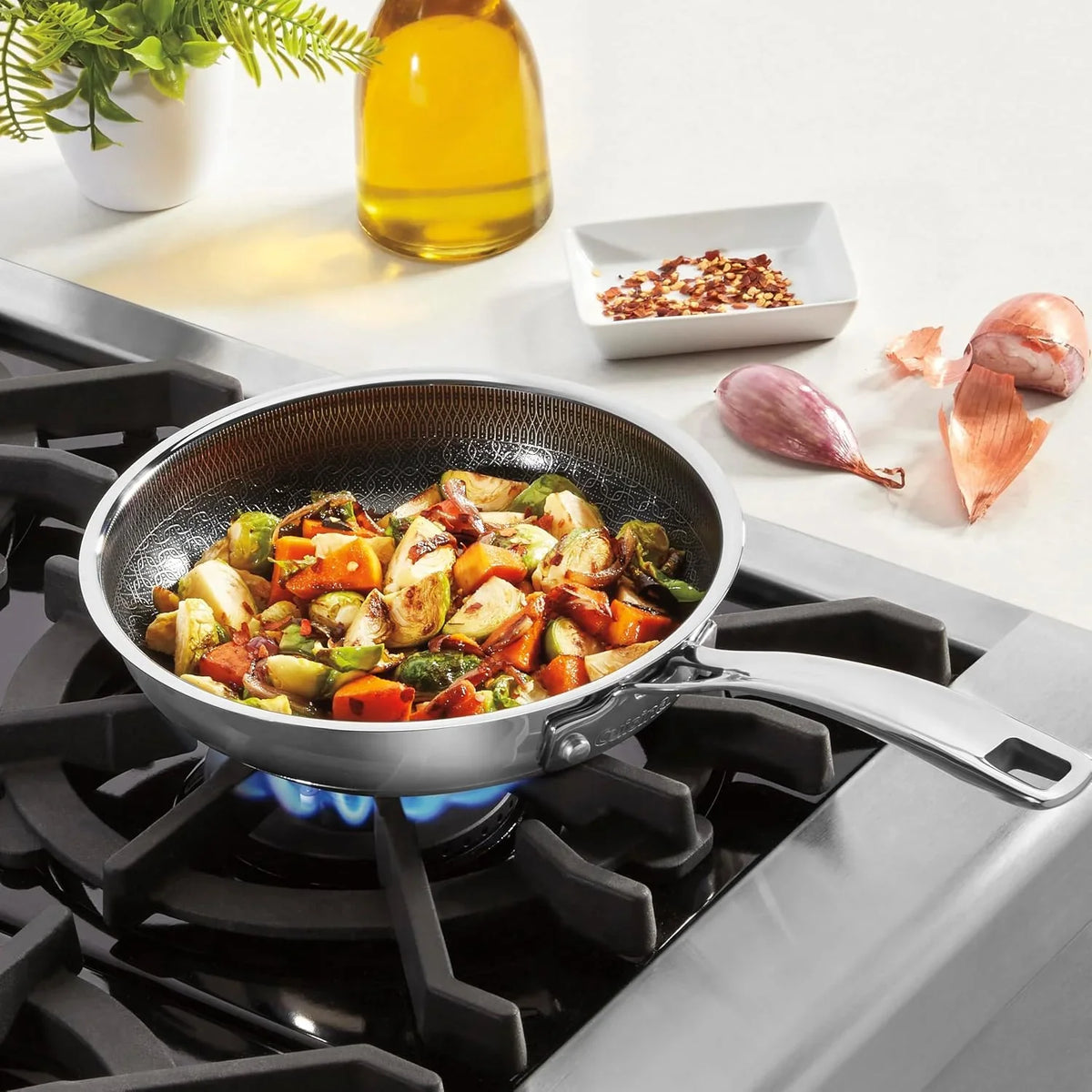 Cuisinart FusionPlus Hybrid Stainless Steel Pan, Nonstick & Oven Safe, 10”