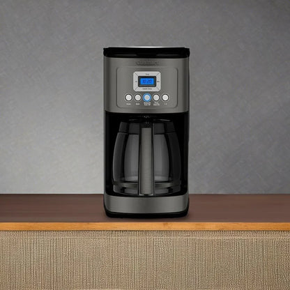 Cuisinart 14-Cup Coffee Maker, Programmable PerfecTemp Glass Carafe Coffee Machine with 1-4 Cup Setting, Brew Strength Control and Pause, Stainless Steel, DCC-3200BKSNAS, Black
