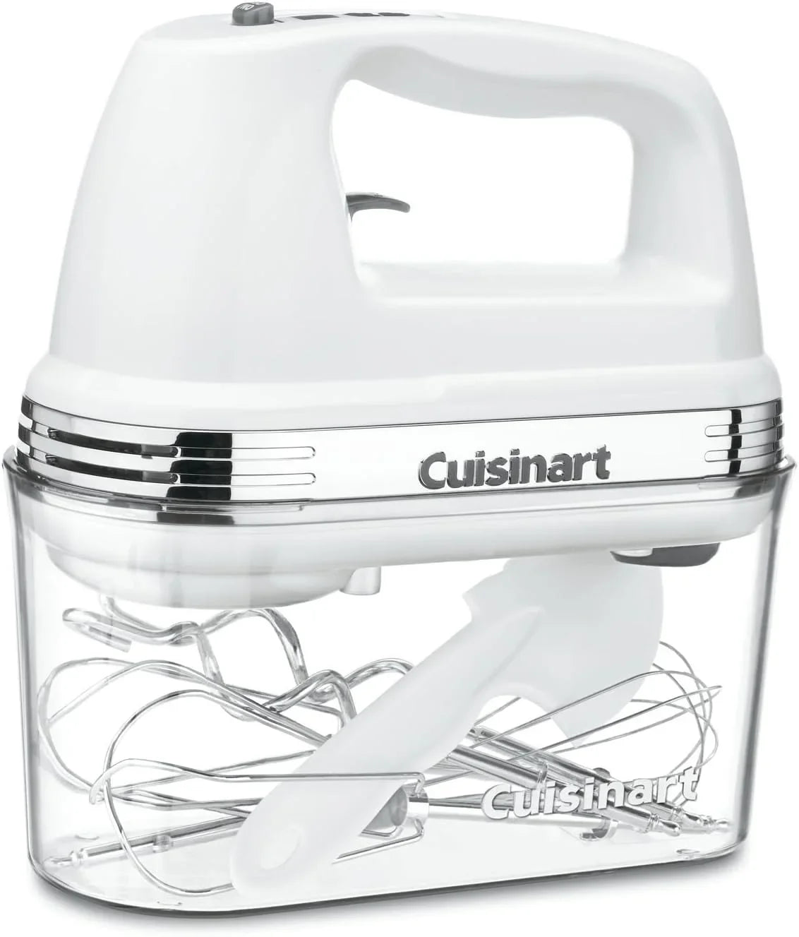 Cuisinart Power Advantage PLUS 9-Speed Hand Mixer, 220W-Motor Hand Blender Electric Mixer with 9 Speed Settings, Extra-Long Dishwasher-Safe Beaters, 3 Low Mixing Speeds, Storage Case, HM-90S, White