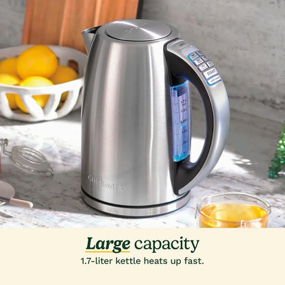Cuisinart PerfecTemp 1.7-Liter Electric Kettle, Cordless Electric Tea Kettle, 1500W for Fast Heat-Up, 6 Preset Temperatures, 30-Minute Keep Warm, Stay Cool Nonslip Handle, Graphite Gray