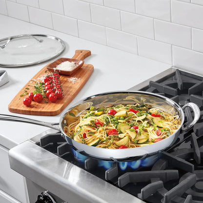 Cuisinart PureClad™ PureClad™ Triple-Ply 12" Stainless Steel Skillet with Helper Handle and Cover. PCT22-30HC