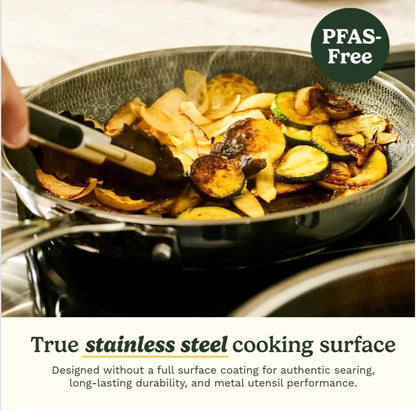 Cuisinart Skillet, PurelySear Hybrid, Tri-Ply Stainless Steel, 8 Inch