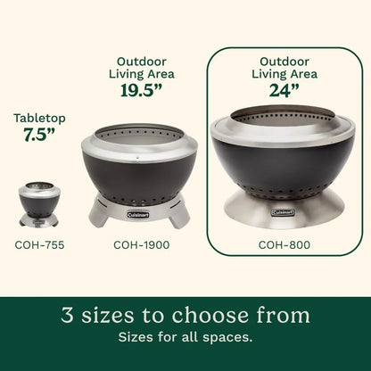 Cuisinart Outdoor Fire Pit, Cleanburn Smokeless System, Wood Burning, 24"