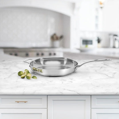 Cuisinart Custom-Clad 5-Ply Stainless Steel 12-Inch Fry Pan with Helper Handle, CC522-30H