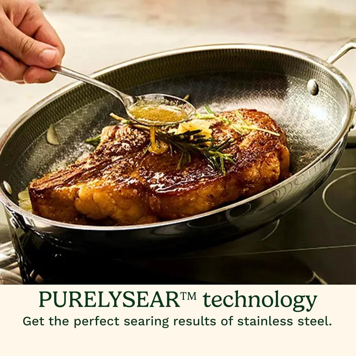 Cuisinart FusionPlus Hybrid Stainless Steel Pan, Nonstick & Oven Safe, 8”