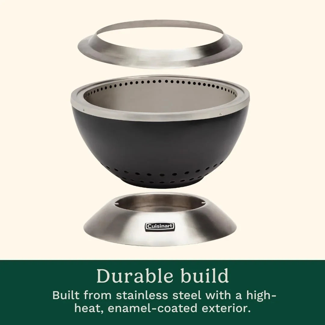 Cuisinart Outdoor Fire Pit, Cleanburn Smokeless System, Wood Burning, 24"