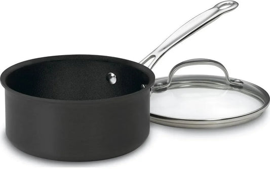 Cuisinart Chef's Classic Nonstick Hard-Anodized 1.5-Quart Saucepan with Lid, Black, 619C-16