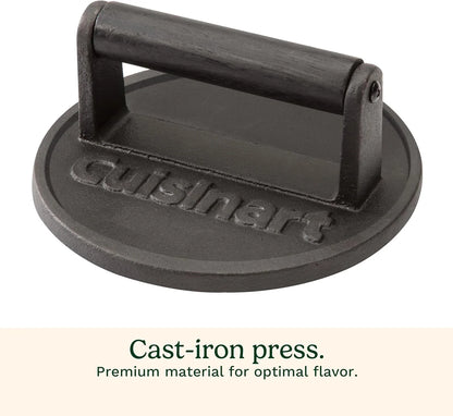 Cuisinart Smash Burger Press, Cast Iron, 6.5" Round Burger Smasher