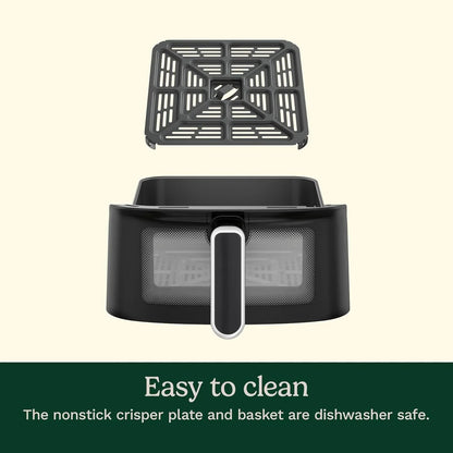 Cuisinart Air Fryer, 6-Quart Basket Large Fryer with 5 Cooking Functions to Roast, Bake, Broil, Air Fry and Keep Warm, 5 Airfryer Presets, Dishwasher-Safe Parts, AIR-200NAS, Stainless Steel & Black