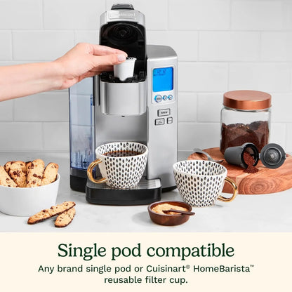 Cuisinart Coffee Maker, Single Serve 72-Ounce Reservoir Coffee Machine, Programmable Brewing & Hot Water Dispenser, Stainless Steel, Cool Grey