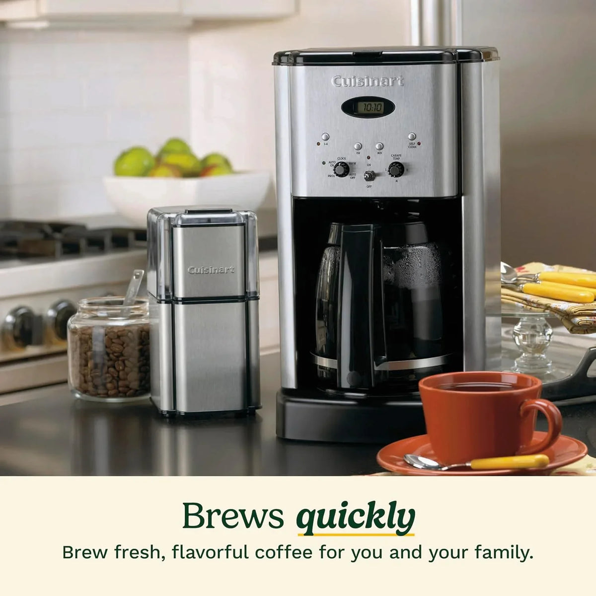 Cuisinart 12 Cup Brew Central Maker Coffee Maker, Black Stainless Steel, DCC-1200BKSNAS