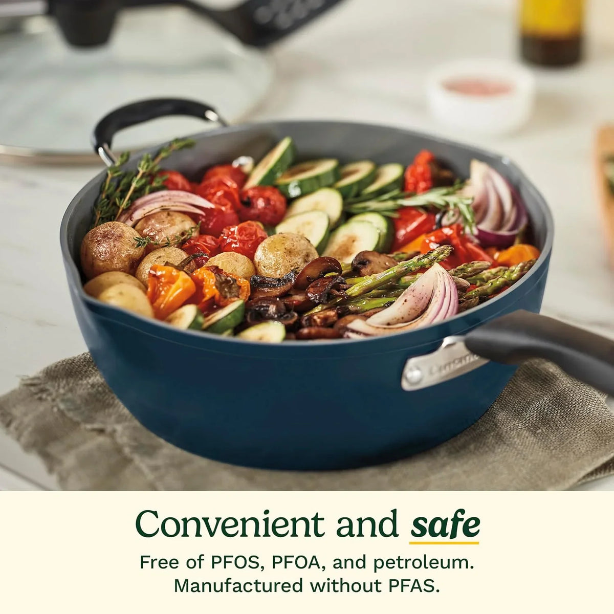Cuisinart Preferred Pan 4-Pc Set - Sensible Sage Green (4.5 Qt. Multi-Purpose Pan w/Cover, Steamer, Slotted Turner)