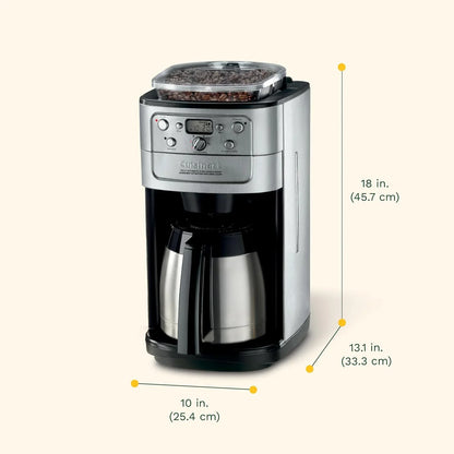 Cuisinart DGB-950BCC Burr Grind & Brew 10 Cup Automatic Coffee Maker, Thermal Carafe, Charcoal Water Filter, Programmable, Stainless Steel
