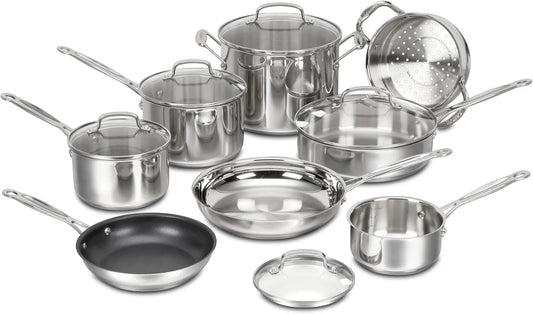 Cuisinart Chef's Classic Stainless Cookware 13-Piece Set, 77-13