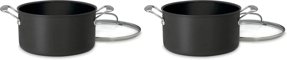 Cuisinart Chef's Classic 6-Quart PURELYCERAMIC Nonstick PFAS Free Hard-Anodized, Stockpot with Cover, 644C-24, 6 Quarts (Pack of 2)